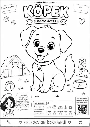 Köpek Boyama Sayfası (Ücretsiz PDF İndir ve Yazdır)